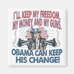 Aimant Je garderai mes armes à feu, argent de liberté