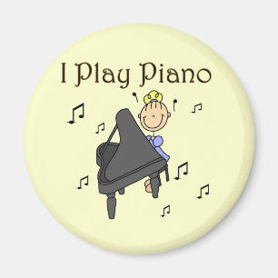 Aimant Je Joue au Piano T-shirts et Cadeaux