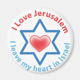 Aimant Je laisse mon coeur en Israël - amour Jérusalem