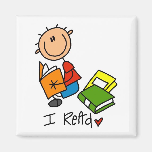 Aimant Je lis des t-shirts et des cadeaux (Devant)