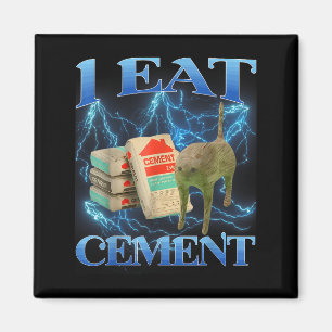 Aimant Je Mange Cement Drôle Chat Mème Internet Mèmes Drô