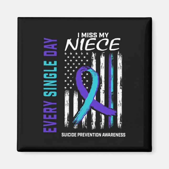 Aimant Je Manque Mon Coeur Soeur Ruban Suicide Sensibilis (Devant)