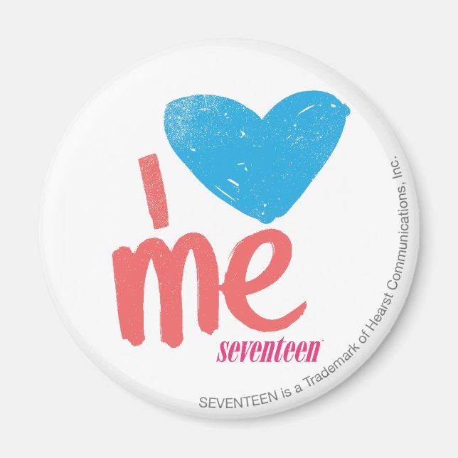 Aimant Je Me Coeur Aqua/Rose (Devant)