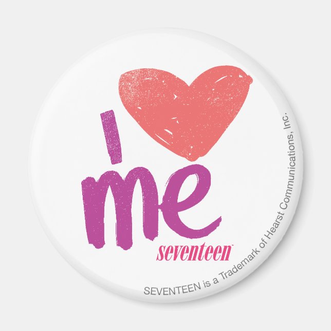 Aimant Je Me Coeur Rose/Violet (Devant)