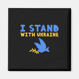 Aimant Je me tiens avec la colombe de la paix pro-Ukraine