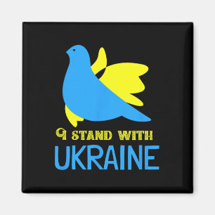 Aimant Je me tiens avec la colombe de la paix ukrainienne