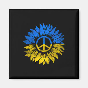 Aimant Je me tiens avec la paix de l'Ukraine Tournesol Uk