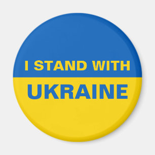 Aimant Je me tiens avec le drapeau ukrainien de l'Ukraine