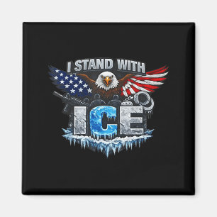 Aimant Je me tiens avec un support de glace glace