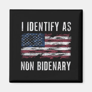 Aimant Je m'identifie comme un drapeau américain patrioti