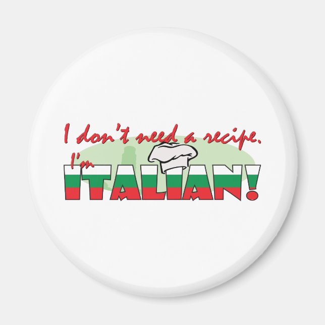 Aimant Je n'ai pas besoin d'une recette, (Devant)