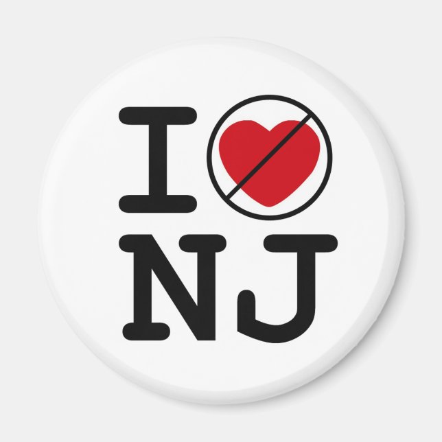Aimant Je n'ai pas le coeur du New Jersey (Devant)