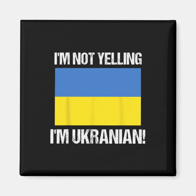 Aimant Je ne crie pas, je suis ukrainien Drapeau internat (Devant)