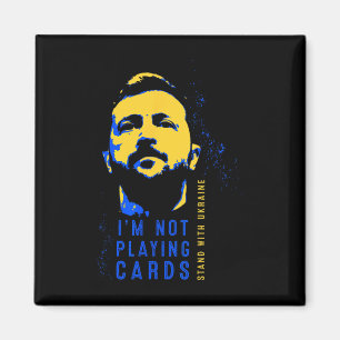 Aimant Je ne joue pas aux cartes Zelensky Drapeau ukraini