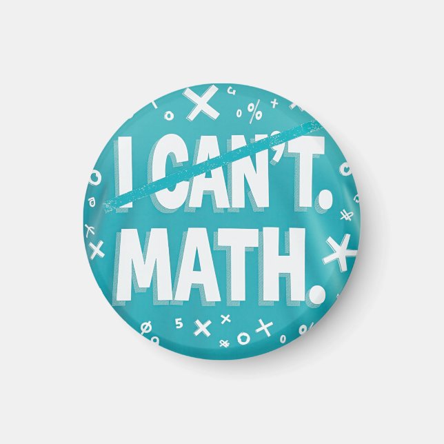 Aimant Je ne peux pas faire de maths (Devant)