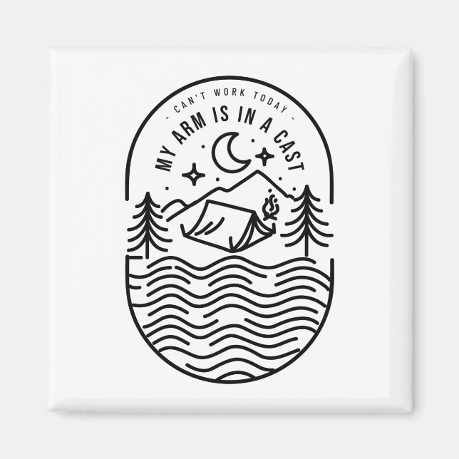 Aimant Je ne peux pas travailler aujourd'hui mon bras est (Devant)