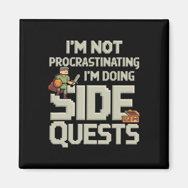 Aimant Je ne procrastine pas Quêtes secondaires drôles Jo (Devant)