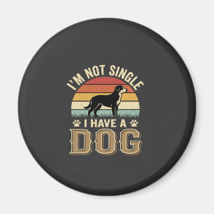 Aimant Je ne suis pas célibataire amateur de chien vintag