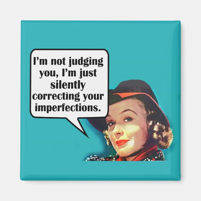 Aimant Je ne te juge pas... Femme rétro (Devant)