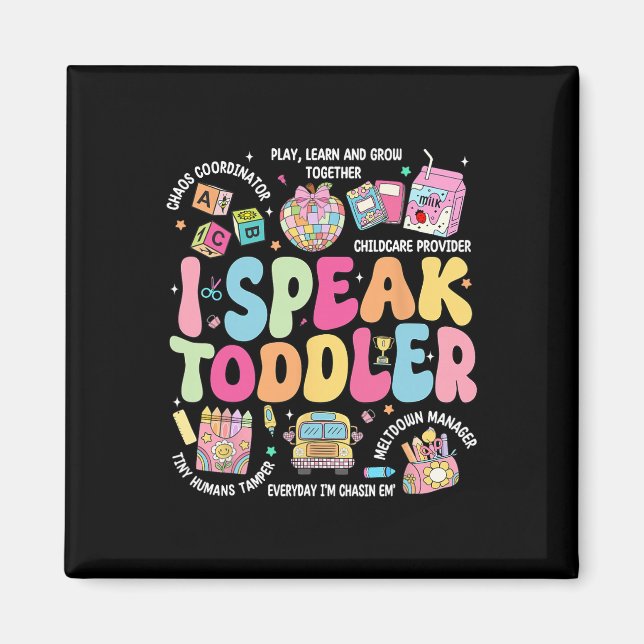 Aimant Je parle Toddler Byck à l'enseignant de l'école  (Devant)