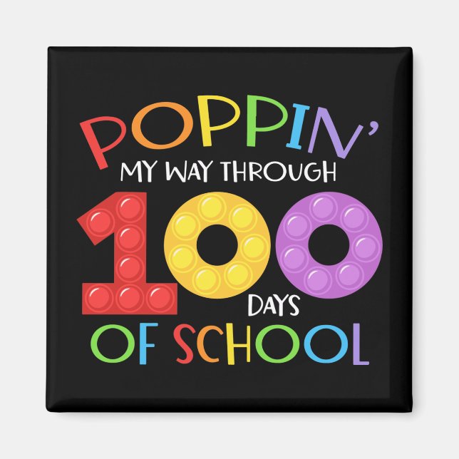 Aimant Je passe 100 jours à l'école (Devant)