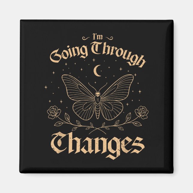 Aimant Je passe par les changements, chauve-souris gothiq (Devant)