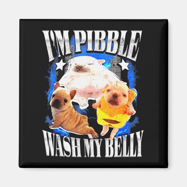 Aimant Je pibble lave mon ventre Frenchie Bouledogue  (Devant)