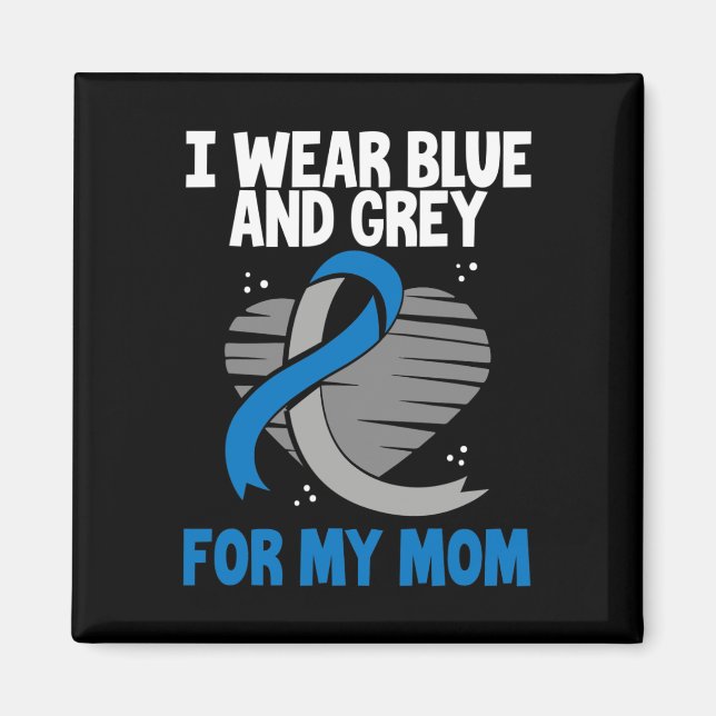 Aimant Je Porte Du Bleu Et Du Gris Pour Ma Mère Diabète T (Devant)