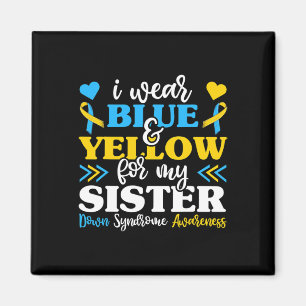 Aimant Je porte du bleu jaune pour ma sœur syndrome de Do