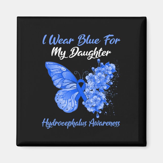 Aimant Je Porte Du Bleu Pour Ma Fille Hydrocéphalie Guerr (Devant)