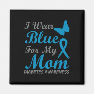 Aimant Je Porte Du Bleu Pour Ma Mère Le Ruban Sensibilisa