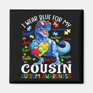 Aimant Je Porte Du Bleu Pour Ma Sensibilisation sur l'aut