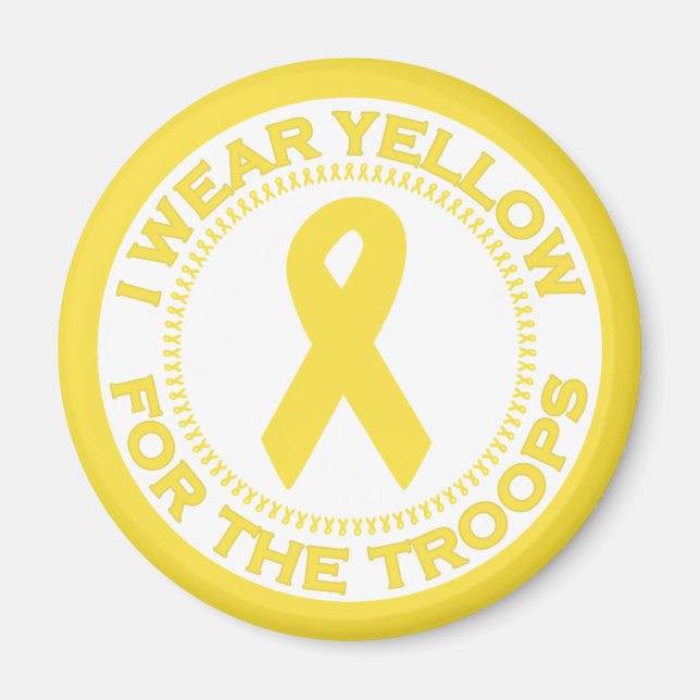 Aimant Je Porte Du Jaune Pour Les Troupes (Devant)