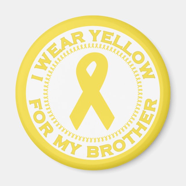 Aimant Je Porte Du Jaune Pour Mon Frère (Devant)