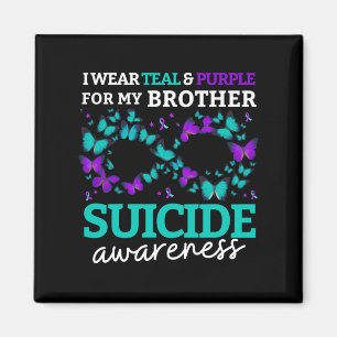Aimant Je Porte Du Purple Et Turquoise Pour Mon Frère Sui
