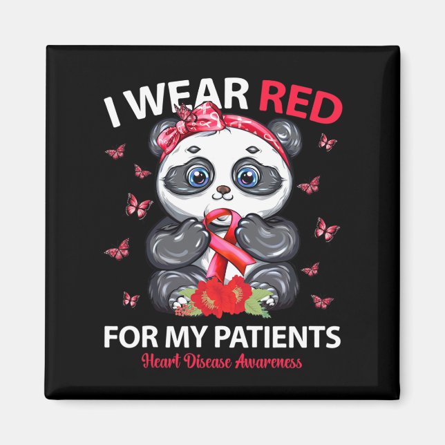 Aimant Je Porte Du Rouge Pour Mes Patients Sensibilisatio (Devant)