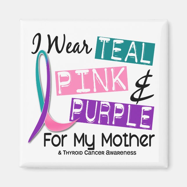 Aimant Je Porte Du Ruban Thyroïde Pour Ma Mère 37 (Devant)