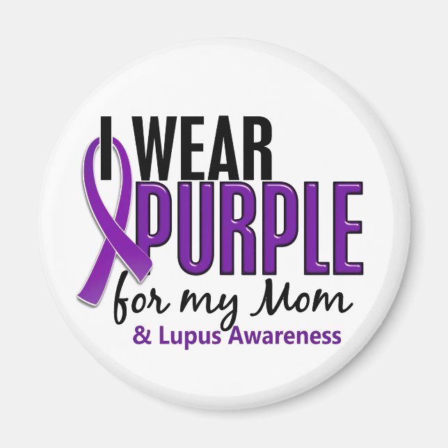 Aimant Je Porte Du Violet Pour Ma Mère 10 Lupus (Devant)
