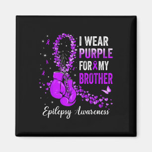 Aimant Je Porte Du Violet Pour Mon Frère Sensibilisation 