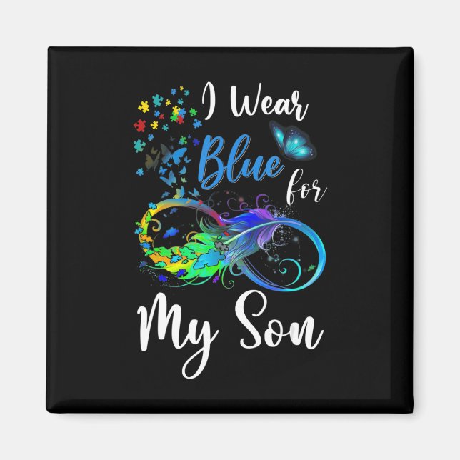 Aimant Je porte le bleu pour mon fils Sensibilisation sur (Devant)