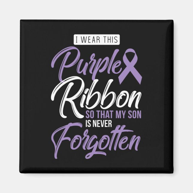 Aimant Je Porte Le Violet Pour Mon Fils Sensibilisation I (Devant)