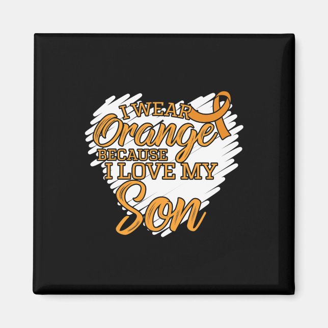 Aimant Je porte l'orange parce que j'aime mon fils pour l (Devant)