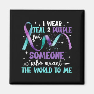 Aimant Je Porte Turquoise & ; Purple Pour Quelqu'Un Qu