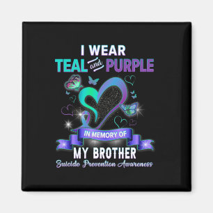 Aimant Je Porte Turquoise Et Violet Pour Mon Frère Suicid