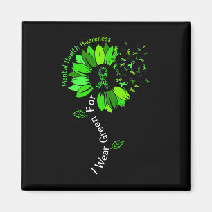 Aimant Je Porte Vert Pour Sensibilisation À La Santé Ment