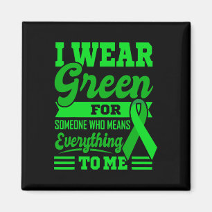 Aimant JE PORTE VERT World Cancer Day Cadeau Green Ribbon