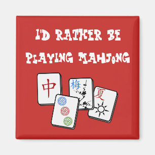 Aimant Je préfère jouer au Mahjong