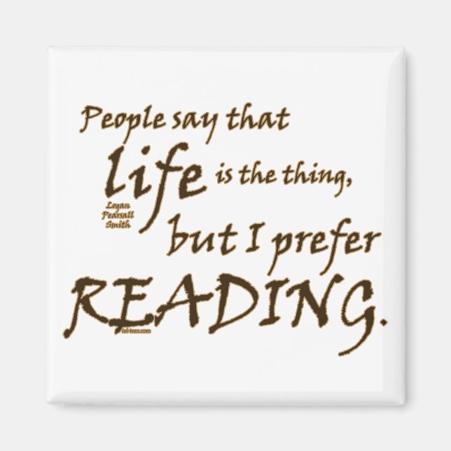 Aimant Je préfère la lecture (Devant)