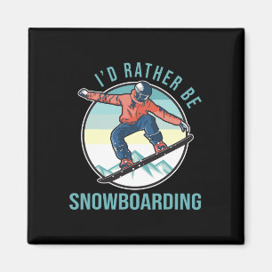Aimant Je préfère le snowboard Retro Ski Goggings Winte