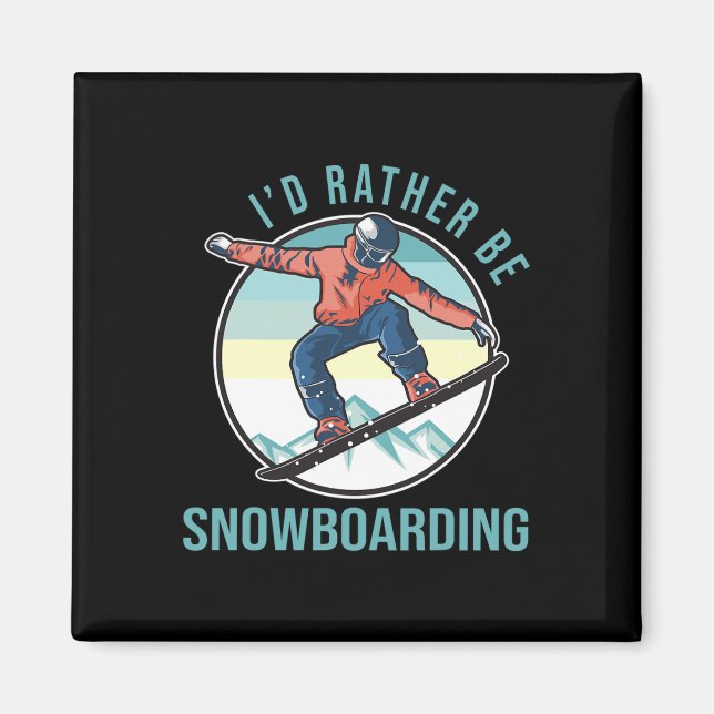 Aimant Je préfère le snowboard Retro Ski Goggings Winte (Devant)